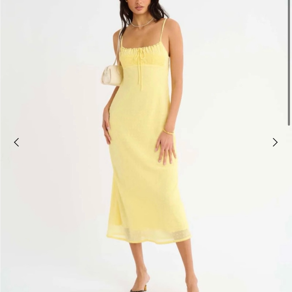 Rumored Sunny Yellow Midi Dress